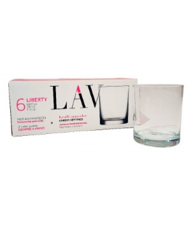 pack x 6 vasos .liberty.  whisky 250 cc apx - VASOS EN CAJA DE REGALO