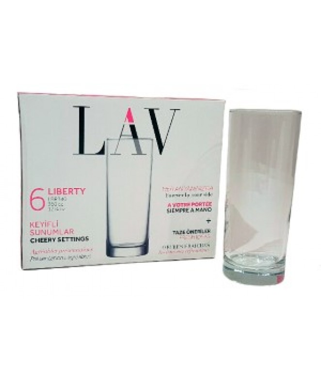 pack x 6 vasos .liberty.  extra t/l 360 cc apx - VASOS EN CAJA DE REGALO