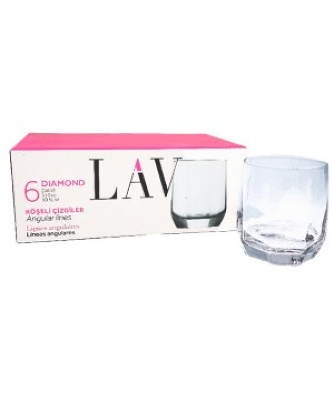 pack x 6 vasos .DIAMOND. whisky 310 cc apx - VASOS EN CAJA DE REGALO