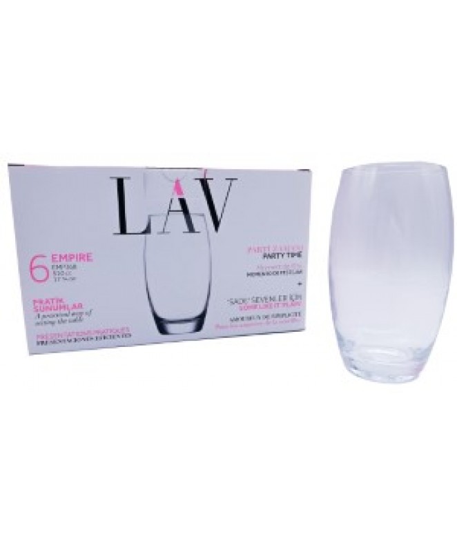 px6 vasos EMPIRE t/l 510cc aprox. - VASOS EN CAJA DE REGALO