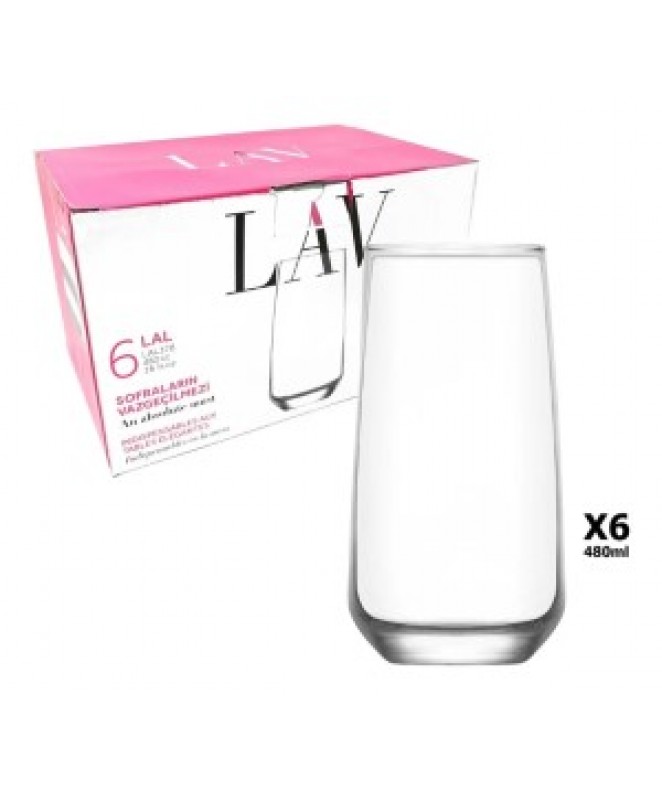 px6 vasos LAL w.310 cc aprox. - VASOS EN CAJA DE REGALO