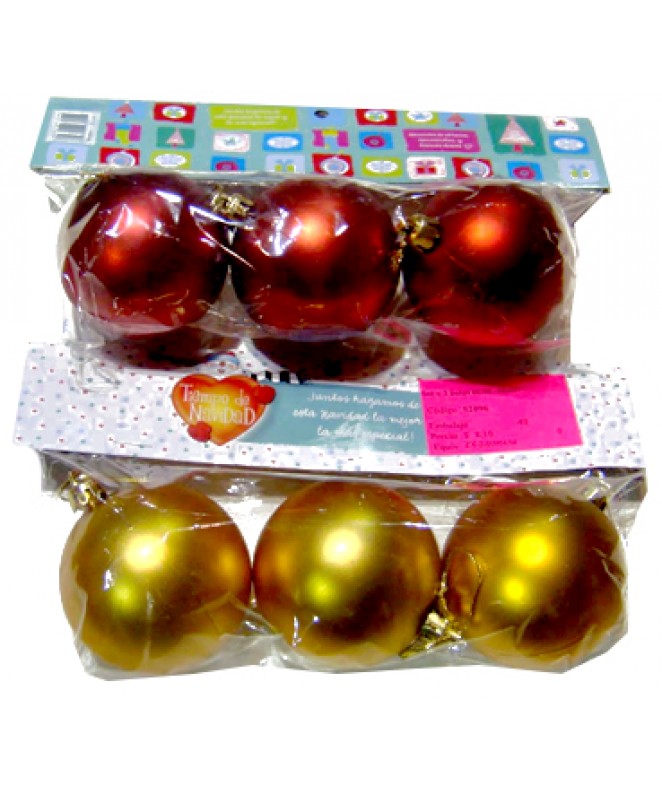 Set x 3 bolas 6CM -Mate- - NAVIDAD