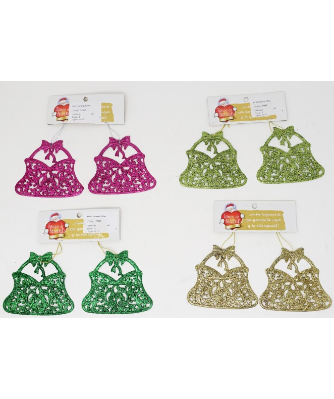 Set x2 carteras 9.5cm - NAVIDAD