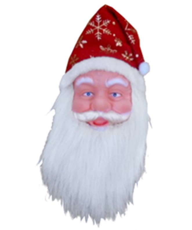 Cara noel plástico c/ barba +gorro 35cm aprox - 