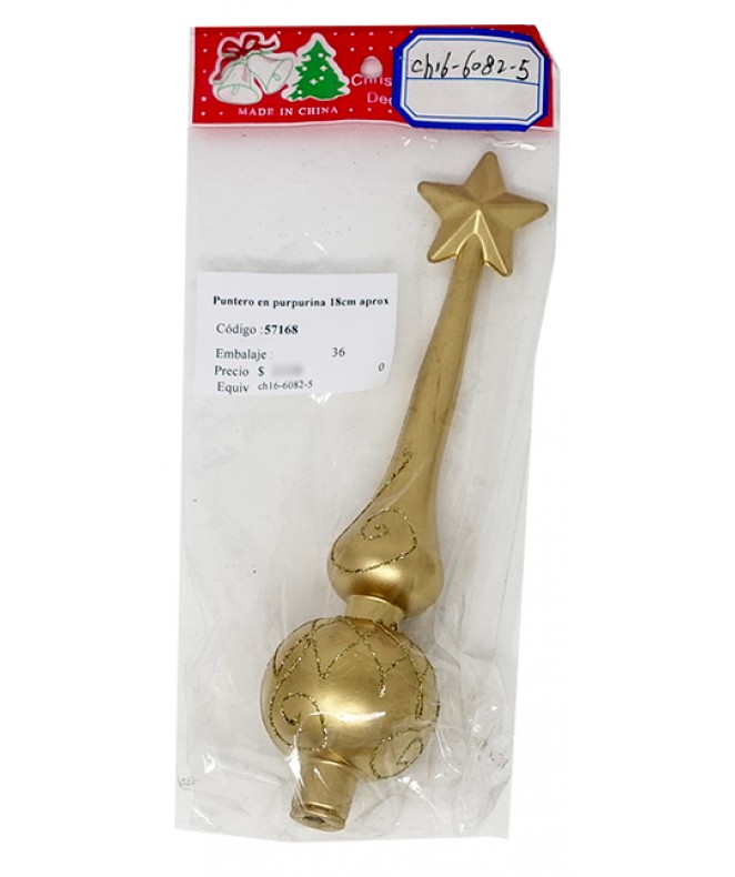 Puntero en purpurina 18cm aprox  c/estrella - NAVIDAD