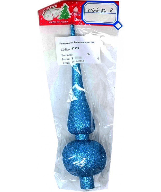 Puntero con bola en purpurina 20x5cm aprox - NAVIDAD