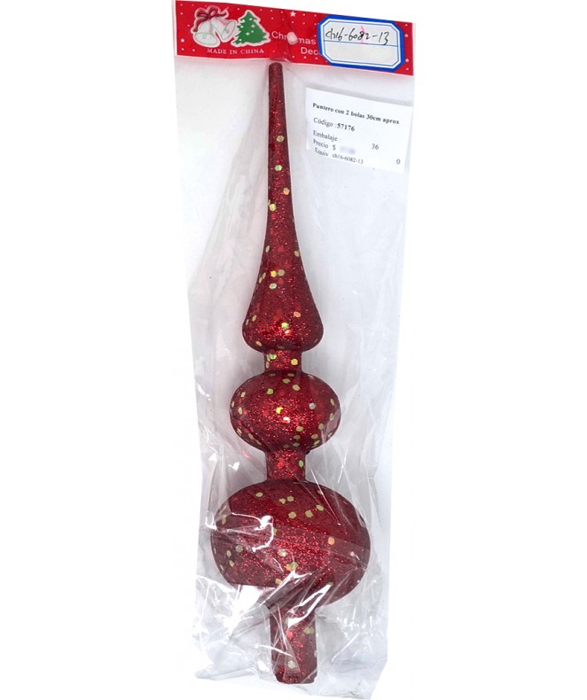 Puntero con 2 bolas 30cm aprox - NAVIDAD