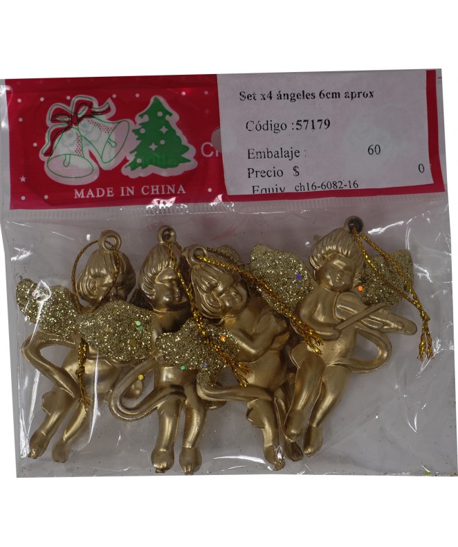 Set x4 ángeles 6cm aprox - NAVIDAD