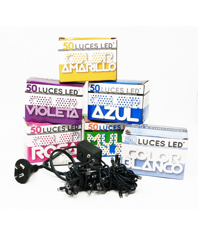 50L Led blancas- autorizadas- cable verde - 