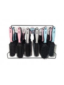 Rack x36 cepillos p/el cabello-  mango en 3 colore - CEPILLOS