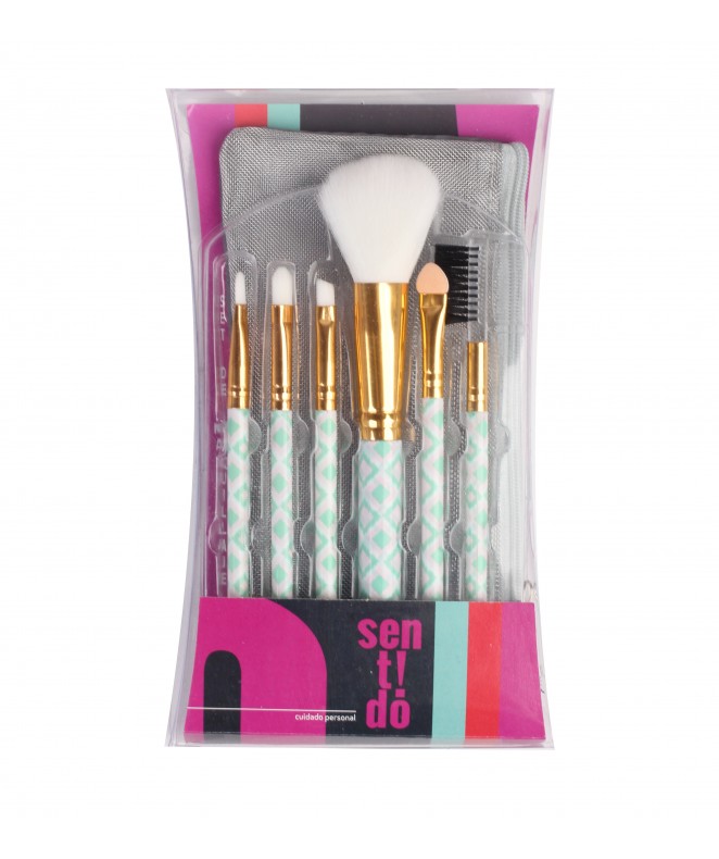 Set maquillaje: brocha + peine doble p/cejas+ 3 pi - SET MAQUILLAJES