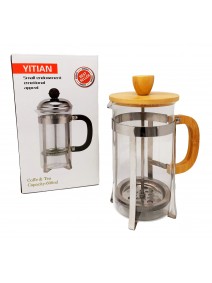 Cafetera vidrio + bamboo - 600ml aprox