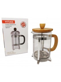 Cafetera vidrio + bamboo - 800ml aprox