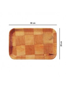 bandeja madera rectangular 20x30cm - BANDEJAS DISCONTINUO