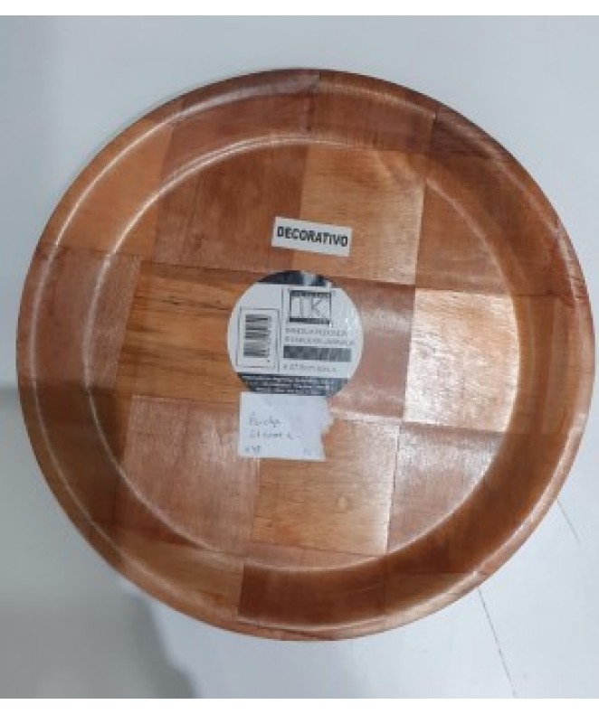 Bandeja redonda 27.5cm apr. de madera laminada - MADERA