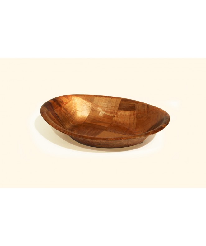 Bowl ovalado de madera laminada 22.5x 30cm aprox - TABLAS DISCONTINUO