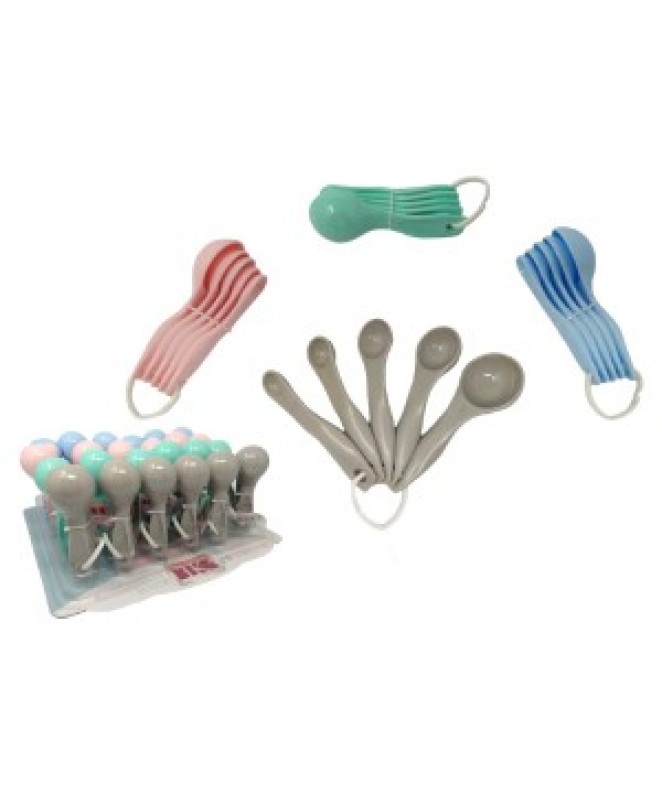 Cucharas medidores x5 - 10 a 12cm aprox - plastico - UTENSILLOS