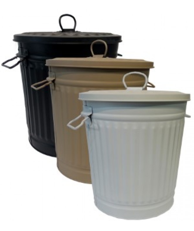 Recipiente de metal c/tapa - cap 62lt aprox - 3col - RECIPIENTES