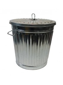 Recipiente de metal c/tapa - cap 35lt aprox - RECIPIENTES