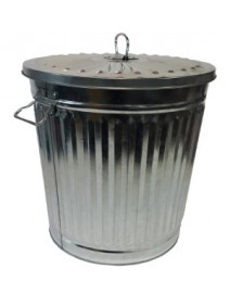 Recipiente de metal c/tapa - cap 62lt aprox - RECIPIENTES