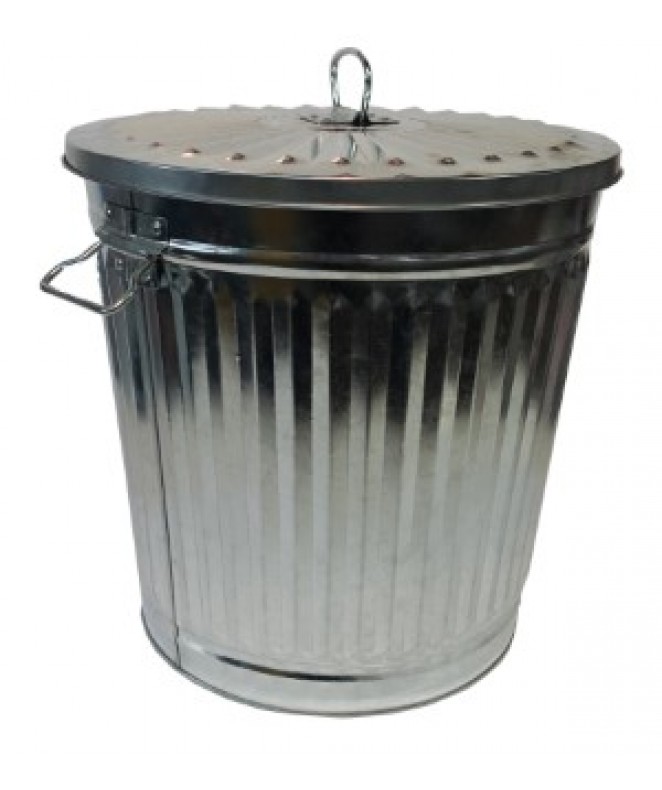 Recipiente de metal c/tapa - cap 62lt aprox - RECIPIENTES