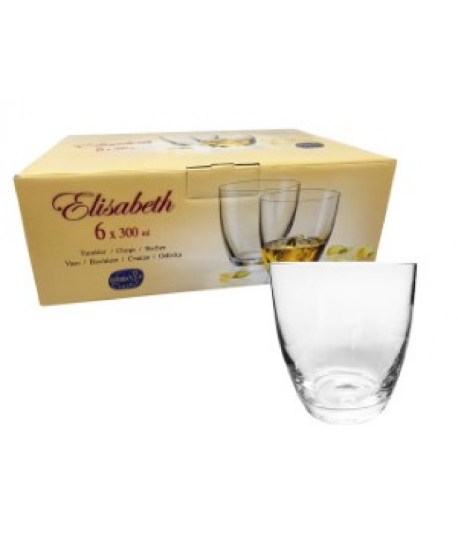 px6 vasos ELISABETH agua 300cc aprox - VASOS EN CAJA DE REGALO