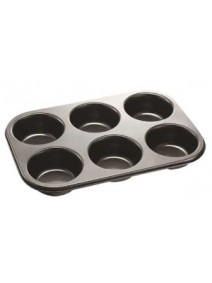 Molde p/muffins x6 antiadherente 26.5x18.5cm - TEFLON DISCONTINUO