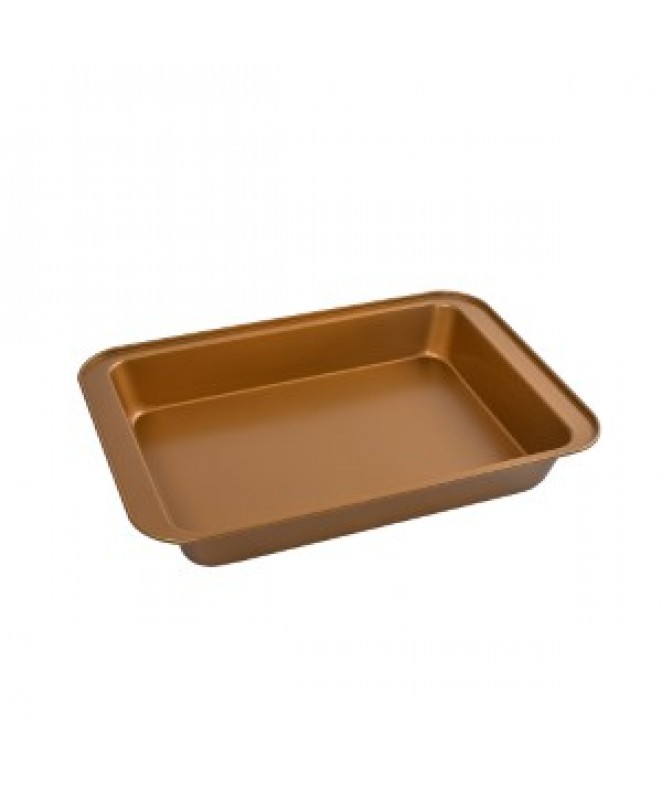 Molde rect BRONCE antiadherente 32x22cm aprox - TEFLON DISCONTINUO