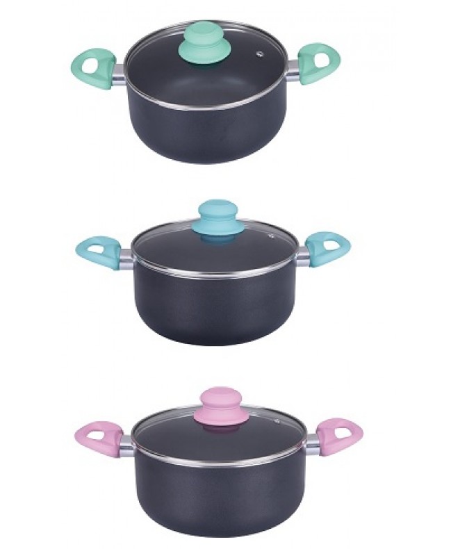 Cacerola c/tapa vidrio y asas SENSE 22cm aprox - TEFLON DISCONTINUO