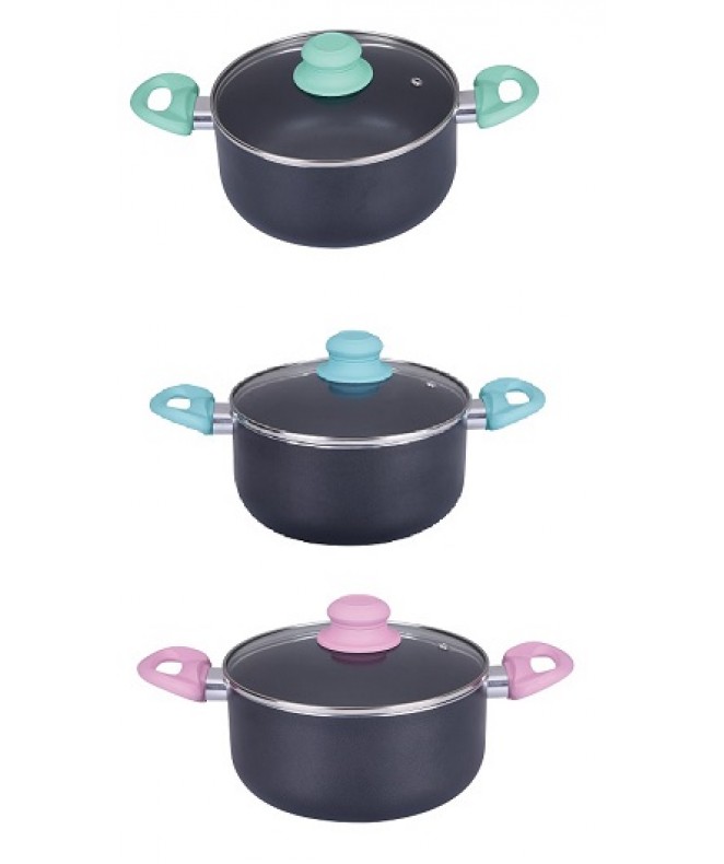 Cacerola c/tapa vidrio y asas SENSE 24cm aprox - TEFLON DISCONTINUO