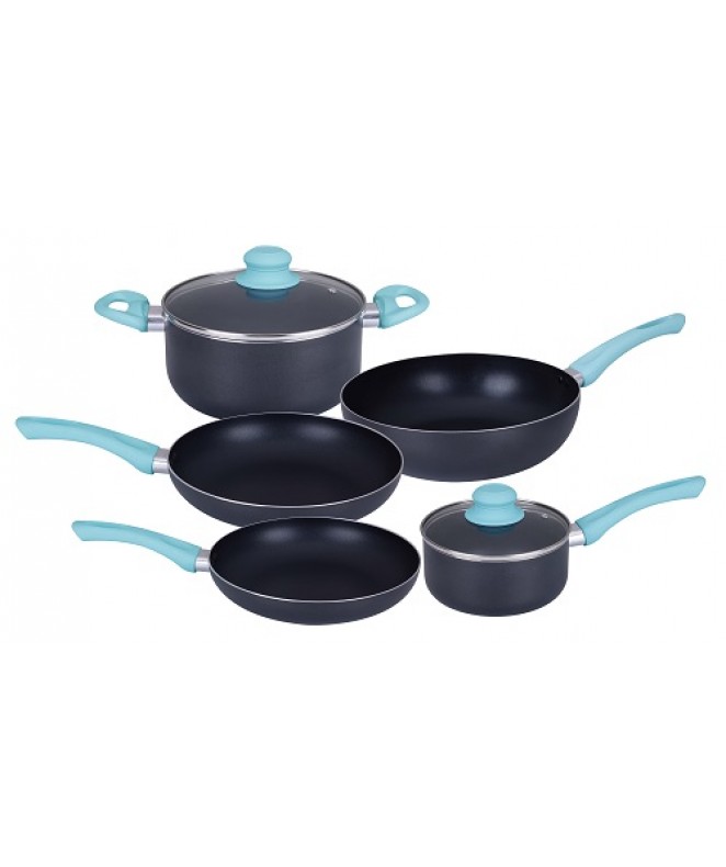 Jgo 7 piezas SENSE_ AZULc/mango antideslizante - TEFLON DISCONTINUO